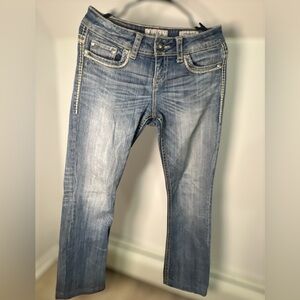 Daytrip Blue Straight Leg Jeans with Contrast Stitching